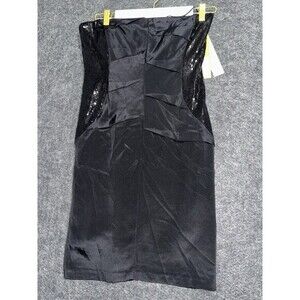 NWT Nicole Miller Sequined Silk Blend Strapless Mini Dress Size 8